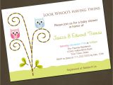 Printable Baby Shower Invitations Twins Owl Twins Baby Shower Invitations You Print