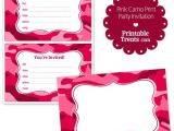Printable Camo Birthday Invitations Printable Pink Camo Invitations From Printabletreats