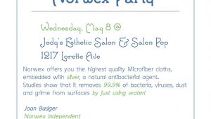 Printable norwex Party Invitation Live Clean Live Well