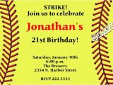 Printable softball Birthday Invitations softball Birthday Invitation