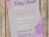Purple and Grey Baby Shower Invitations Neutral Baby Shower Invitation Purple and Grey Flower