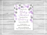 Purple and Silver Baby Shower Invitations Purple and Silver Baby Shower Invitation Printable Baby
