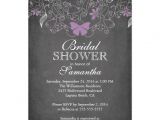 Purple butterfly Bridal Shower Invitations Chalkboard Purple butterfly Floral Bridal Shower 13 Cm X
