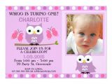 Purple Owl First Birthday Invitations Purple Owls butterflies 1st Birthday Invitation