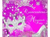 Quinceanera Invitations Masquerade theme Masquerade Quinceanera 15th Party Tiara Shoe 5 25 Quot Square