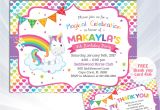 Rainbow Unicorn Birthday Invitations Free Rainbow Unicorn Invitation Unicorn Birthday Invitation