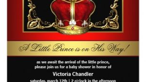Red and Gold Baby Shower Invitations Red and Gold Crown Prince Baby Shower Invitation