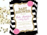 Red Black and White Baby Shower Invitations Pink Black and White Baby Shower Invitation Pink and