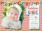 Red White and Blue 1st Birthday Invitations 1st Birthday Invitation Red White and Blue Chevron Pastel