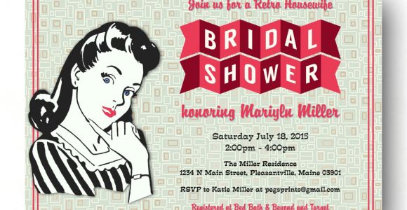 Retro Housewife Bridal Shower Invitations Retro Housewife Bridal Shower Invitation Printable by