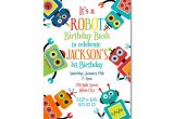 Robot Birthday Invitation Template Fun Robot Birthday Invitation Printable Birthday Invitation