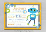 Robot Birthday Invitation Template Robot Invitation Robot Birthday Invitation Robot