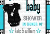 Rock N Roll Baby Shower Invitations Rockabilly Rock N Roll Rock A bye Baby Shower Invitation