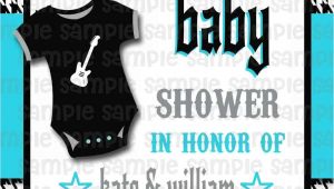 Rock N Roll Baby Shower Invitations Rockabilly Rock N Roll Rock A bye Baby Shower Invitation