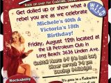 Rockabilly Birthday Invitations Rockabilly Vintage Retro Birthday Party Invitation