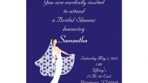 Royal Blue Bridal Shower Invitations Royal Blue White Bride Bridal Shower Invitation Zazzle