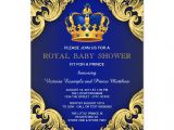 Royal Prince Baby Shower Invitations Fancy Prince Baby Shower Blue and Gold Card