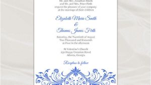 Royal Wedding Invitation Template Free Royal Blue Wedding Invitation Template Diy Printable Birthday