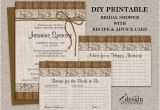 Rustic Bridal Shower Invitations with Matching Recipe Cards Rustic Bridal Shower Invitations with Matching Recipe