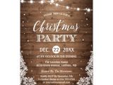 Rustic Party Invitation Template Christmas Party Rustic Wood Twinkle Lights Lace