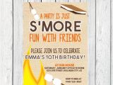 S More Party Invitation S Mores Birthday Invitation Digital File