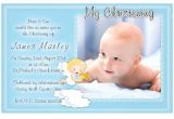 Sample Of Baptismal Invitation for Baby Boy Free Christening Invitation Template