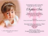 Sample Of Baptismal Invitation for Baby Girl Baby Christening Invitation Free Template