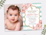 Sample Of Baptismal Invitation for Baby Girl Girl Baptism Invitation Blush Pink and Turquoise Baptism