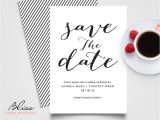 Save the Date Vs Wedding Invitations Black and White Custom Printable Save the Date Save the