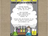 Science themed Party Invitations Printable Science themed Birthday Party Invitation