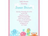 Sea Life Baby Shower Invitations Under the Sea Life Girl Baby Shower Invitation 2
