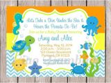 Sea themed Baby Shower Invitations Printable Personalized Under the Sea Invitations for