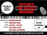 Secret Agent Party Invitations Free Spy Party Supplies Personalized Secret Agent Birthday