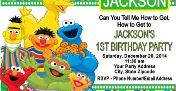 Sesame Street Customized Birthday Invitations Sesame Street Birthday Party Invitations Custom