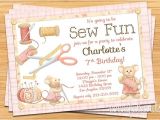 Sewing Party Invitations Sewing Birthday Party Invitation 5×7 Printable File