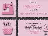 Sewing Party Invitations Sewing Party Girls Birthday Party Invitation Custom