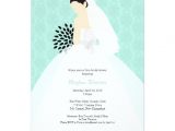 Silhouette Bridal Shower Invitations Mint Green Bride Silhouette Bridal Shower 5" X 7