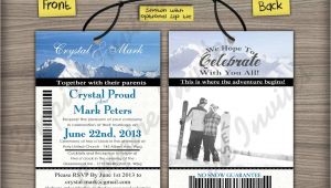 Ski Pass Wedding Invitations Custom Ski Pass Wedding Invitations From Winnipeg Canada