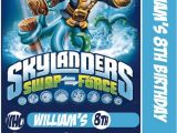 Skylanders Birthday Invitations Printable Skylander Swap force Card Birthday Party Invitation
