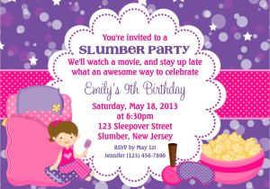 Slumber Party Invitation Poem Slumber Party Invitation Personalized Custom Sleepover