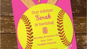 Softball Birthday Invitations softball Invitation Birthday Invitation softball Invite