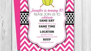 Softball Invitations Birthday softball Birthday Party Invitation Pink and Black