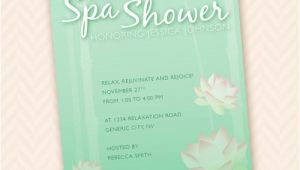 Spa themed Bridal Shower Invitations Spa themed Bridal Shower Invitation
