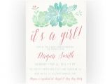Succulent Baby Shower Invitations Girl Baby Shower Invitation Succulent Watercolor Boho Baby