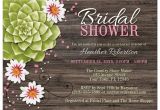 Succulent Bridal Shower Invitations Bridal Shower Invitations Rustic Succulent Floral Wood Pink