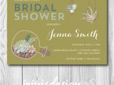 Succulent Bridal Shower Invitations Items Similar to Green Succulent Bridal Shower Invitation