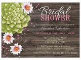 Succulent themed Bridal Shower Invitations Bridal Shower Invitations Rustic Succulent Floral Wood Pink