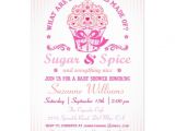 Sugar and Spice Baby Shower Invites Sugar and Spice Cupcake Baby Shower Invitation 13 Cm X 18