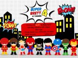 Superhero Party Invitation Template Greygrey Designs My Parties Brett 39 S Superhero 4th