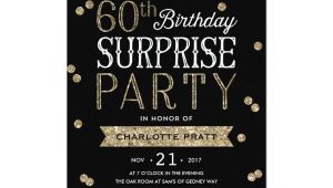Surprise 60th Birthday Invitation Wording Ideas 60th Glitter Confetti Surprise Party Invitation Surprise